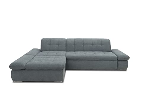 DOMO Collection Moric Ecksofa / Eckcouch mit Bett / Sofa mit Schlaffunktion in L-Form Couch mit Armlehnfunktion/ 300x172x80 cm / Schlafsofa in Grau