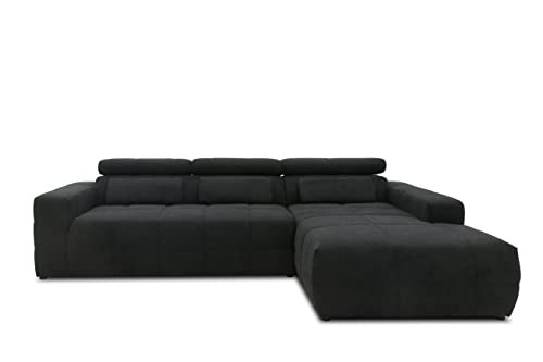 DOMO. collection Ecksofa Brandon, Sofa mit Rückenfunktion in L-Form, Polsterecke, Eckgarnitur 285 x 175 x 98 cm (BxTxH), schwarz