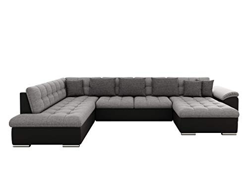 Eckcouch Ecksofa Niko! Design Sofa Couch! mit Schlaffunktion! U-Sofa Große Farbauswahl! Wohnlandschaft! (Ecksofa Rechts, Soft 011 + Lux 05 + Lux 06)