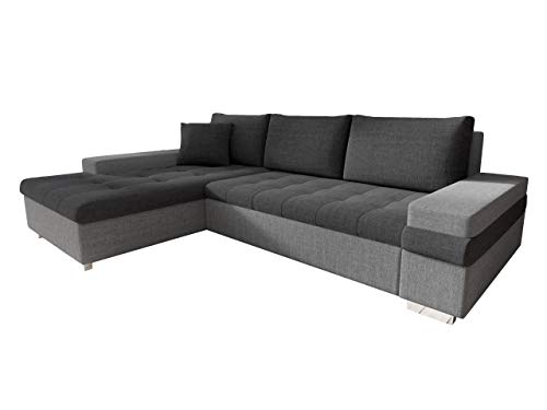 Mirjan24 Ecksofa Bangkok Mini, Moderne Eckcouch mit Schlaffunktion und Bettkasten, Ecksofa für Wohnzimmer, Gästezimmer, Couch L-Form, Wohnlandschaft (Lux 05 + Lux 06)*